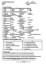 Đề kiểm tra 15 phút môn Tiếng Anh Lớp 6 - Năm học 2018-2019 - Trường THCS Phú Cường